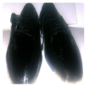 Rossini, Size 11, Black,with gold trimming,Loafers